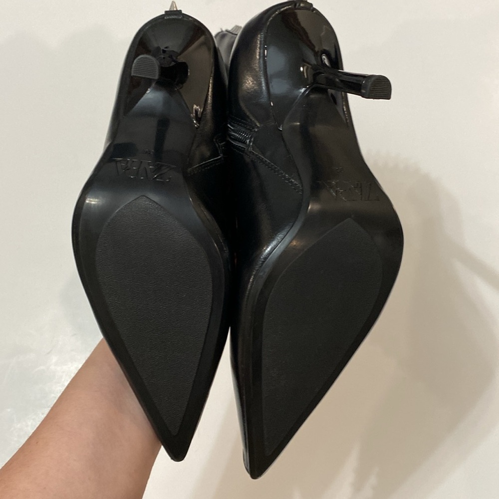 Zara Studded Heeled Ankle Boots studs Spiked Size 36 NEW - Picture 14 of 16